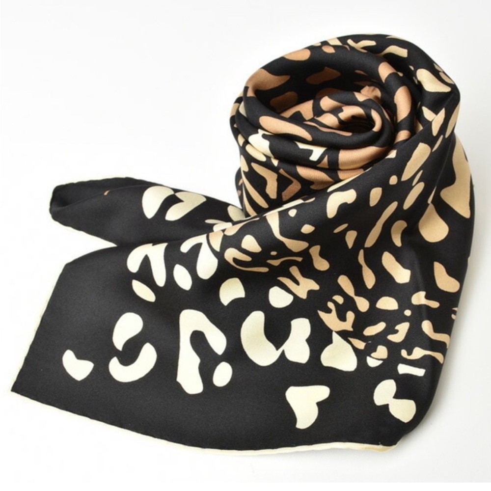 Salvatore Ferragamo scarf leopard print black multi never used and box included